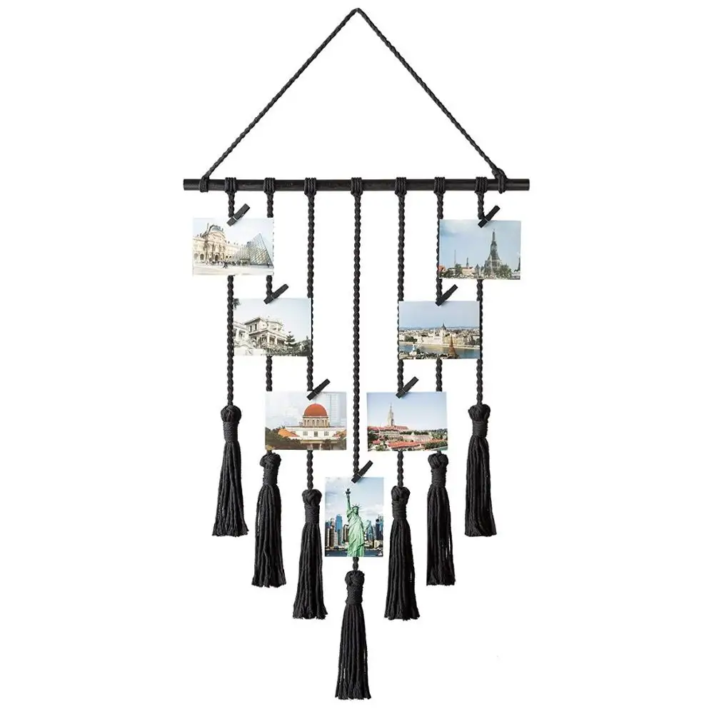 Лидер продаж подвесной Фото Дисплей макраме настенный органайзер для фотографий