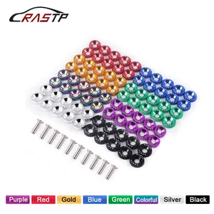 10 шт. тюнинговая автомобильная универсальная шайба, бампер, вогнутые винты jdm, алюминиевые шайбы и болт M6, автомобильные винты RS-QRF002-TP