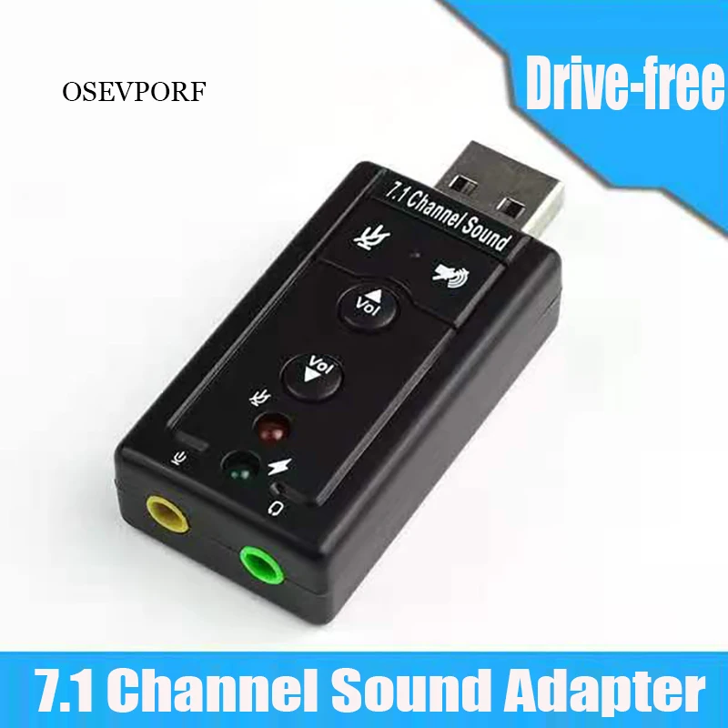 

USB Virtual Sound Adapter External 7.1 Buspowered Sound Card Channel CH Virtual Audio Sound Card Adapter for PC Desktop Notebook