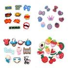 10 шт. Мультяшные сердца фрукты Детские серии ПВХ JIBZ Кроксы шармы аксессуары сделай сам сабо сандалии садовые украшения обуви Детский Рождественский подарок