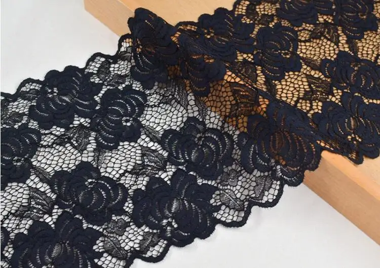 1 м/лот высококачественная пикантная черная эластичная кружевная отделка