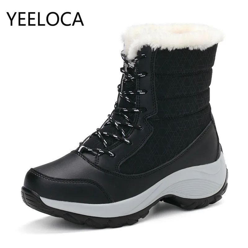 

Women Boots Waterproof Winter Shoes Women Snow Boots Warm Mid-Calf Boots with Thick Fur Platform Boots Zapatos De Mujer
