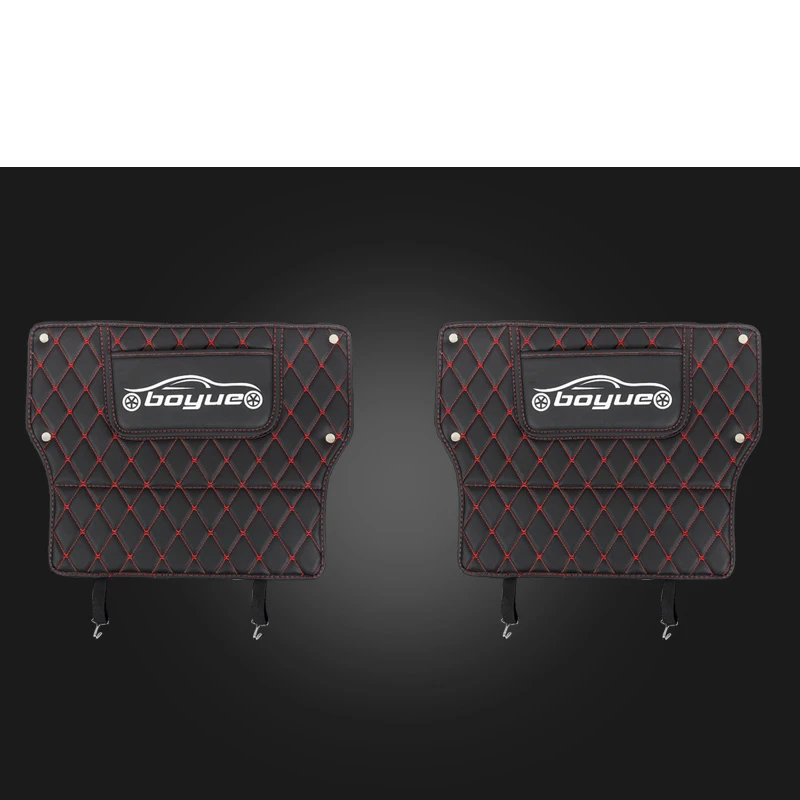 2018black red wire 2 Lsrtw2017 автомобильный подлокотник заднего сиденья анти-кик коврик для Geely Boyue Atlas аксессуары для салона - Название цвета: 2018black red wire 2