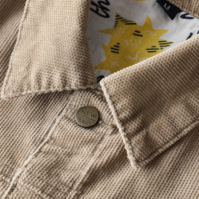 

2020 Autumn New Men's Corduroy Jacket Fashion Casual Vintage Jacket and Coats Male Brand Clothes Khaki Green Blue Coffee