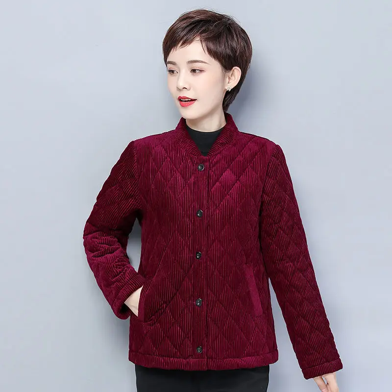 Зимние женские вельветовые клетчатые куртки большого размера 4XL одежда для мам