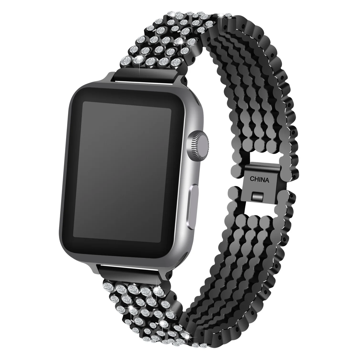 Ремешок со стразами для Apple Watch Band 38 мм 42 40 44 сменный Браслет из нержавеющей стали