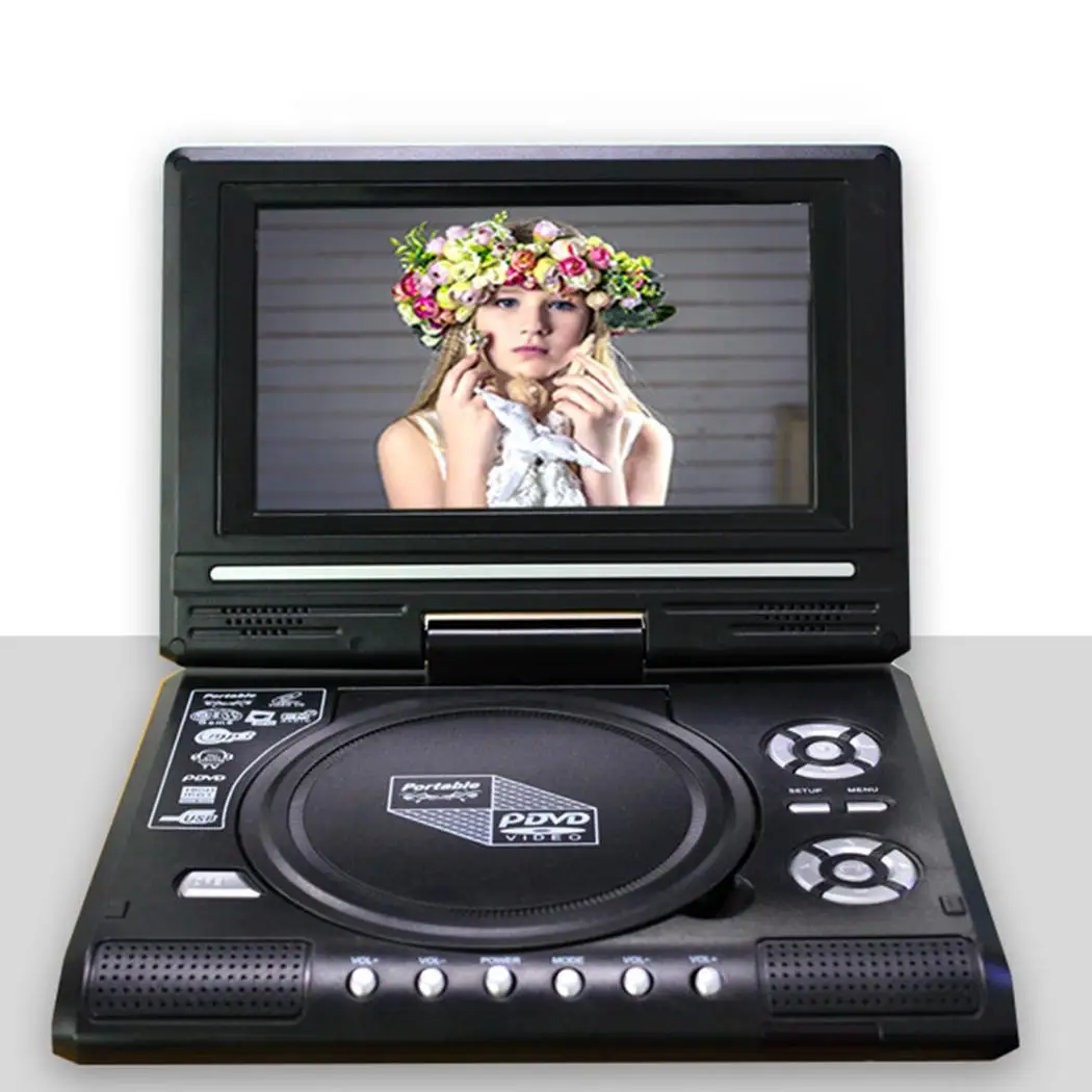 Портативный DVD плеер цифровой мультимедийный проигрыватель с 25 Вт игры FM MP3, WMA радиокарта 90-120 минут JPEG ридер