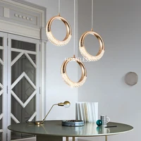 nordic light luxury circle three head chandelier ring restaurant long line stairwell bar bedside chandelier