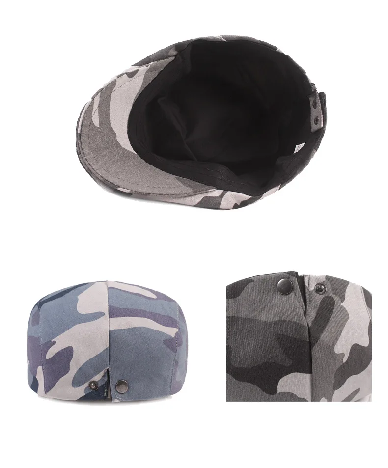 2021 Unisex Spring Summer Newsboy Caps Men Cotton Flat Camouflage Berets for Men Women Visor Casual Hat