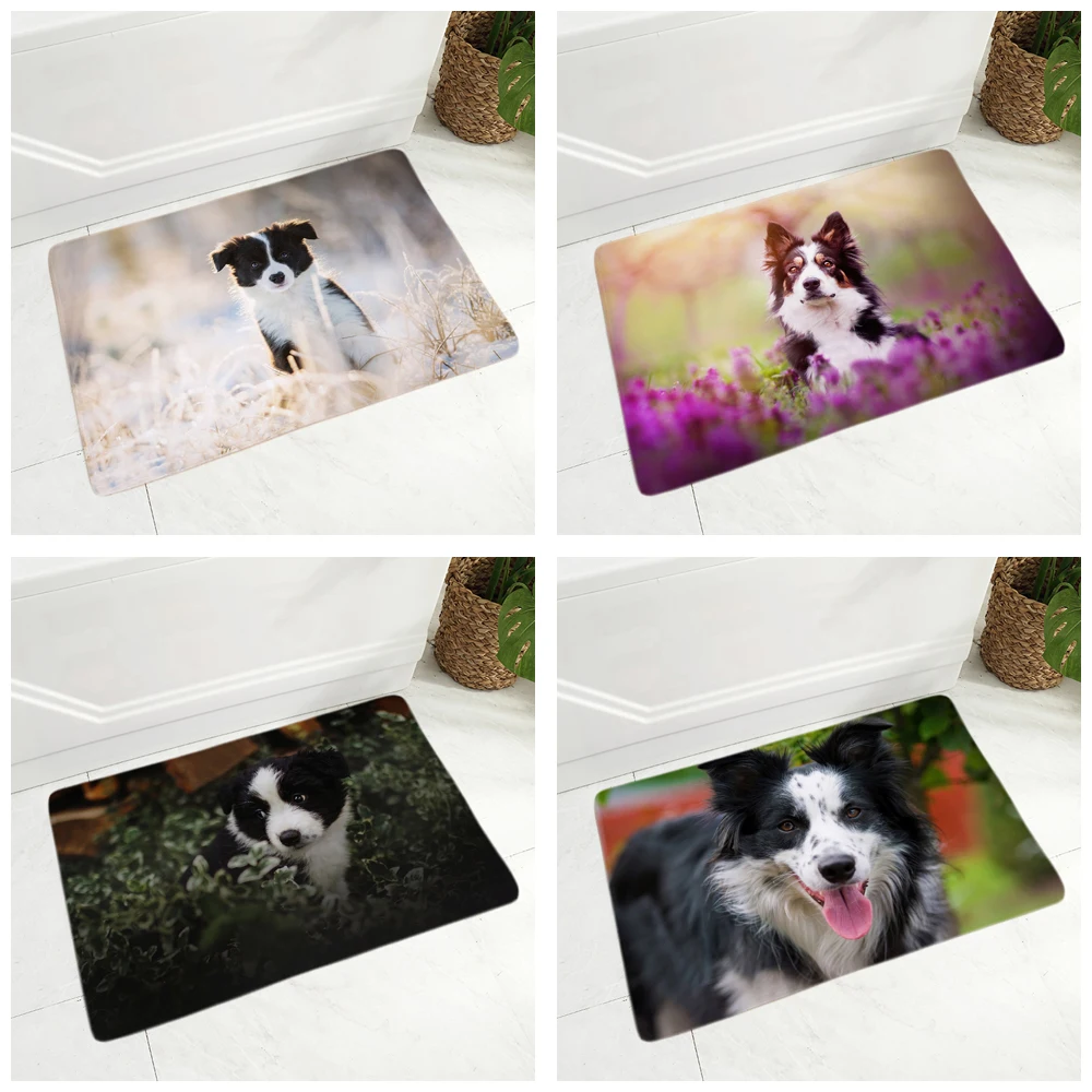 Шотландская граница колли домашние собаки Придверный коврик Декор животное 40x60