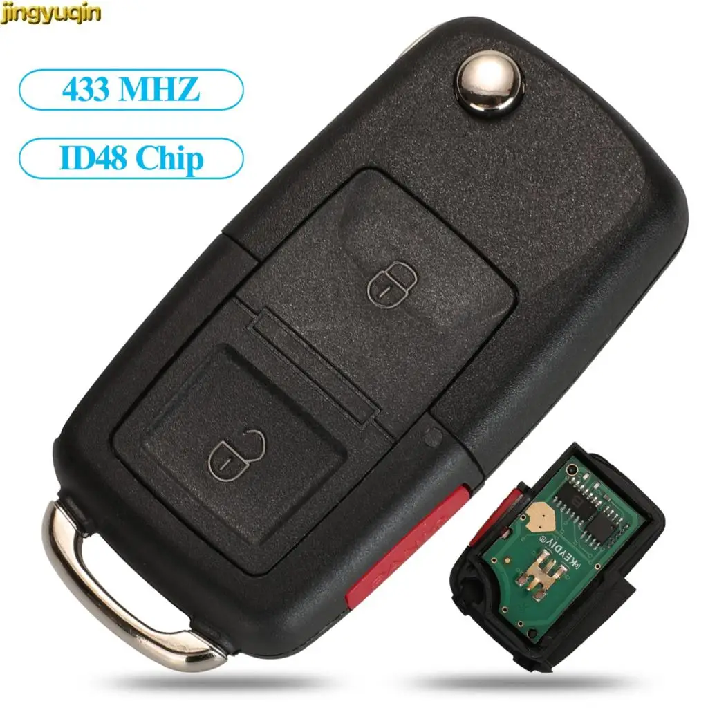 

Jingyuqin Remote Car Key 433MHZ ID48 For Volkswagen VW Passat Golf MK4 Bora Polo 1J0959753N/A/AG/CT/DJ 1M0959753C 7M3959753 2B