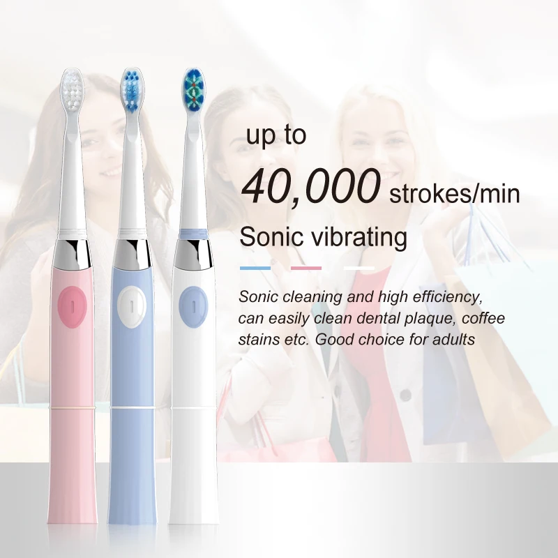 SEAGO Electric Toothbrush with 1 Replacement Brush Heads Battery Sonic Teeth Brush Deep Cleaning Included Soft-bristle SG503