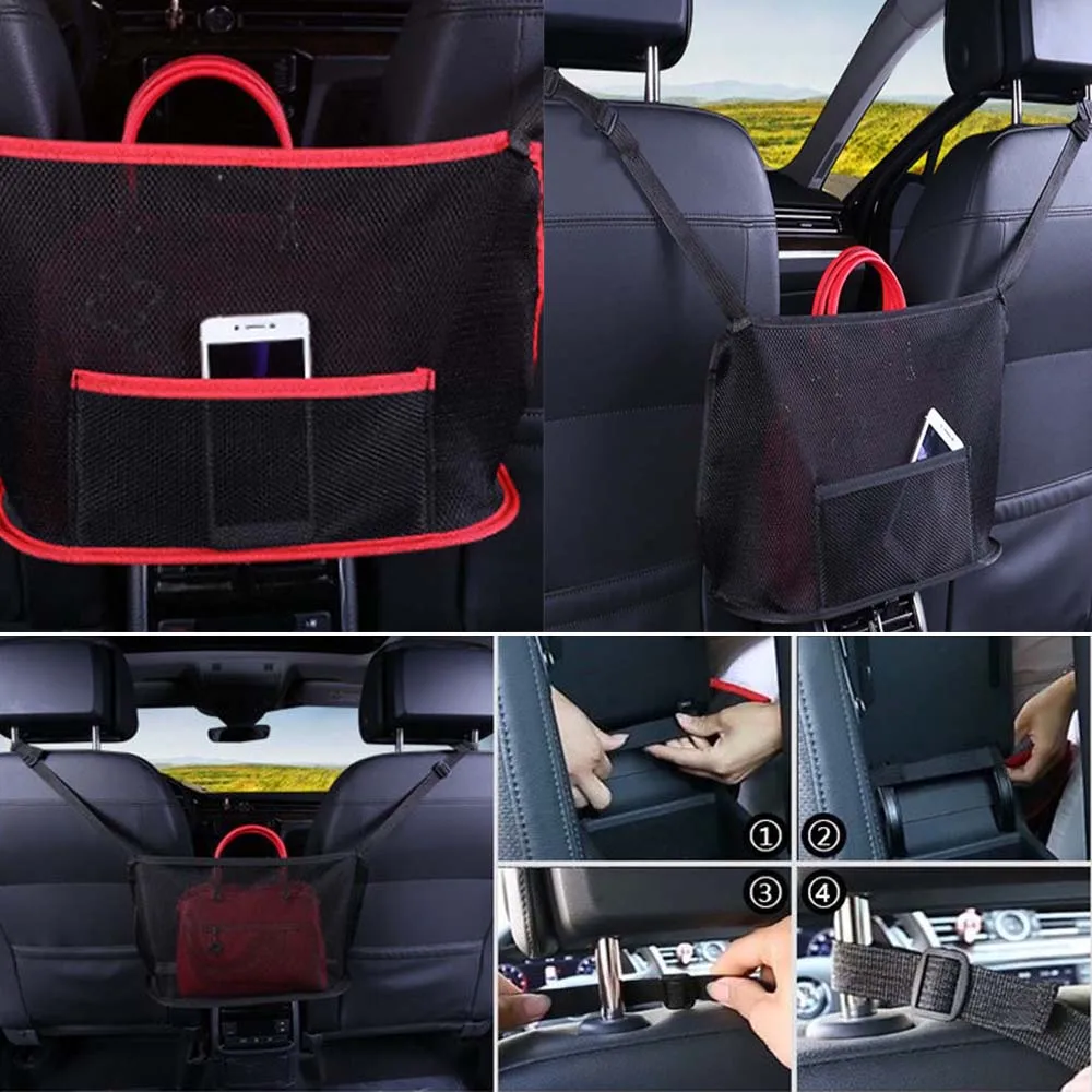 Сетчатый Органайзер на спинку сиденья автомобиля Сетчатая Сумка барьер для