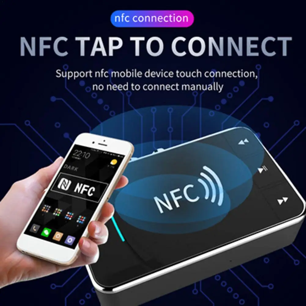 NFC Bluetooth-совместимый аудиопередатчик 5 0 приемник 2RCA 3 мм Aux разъем USB-ключ