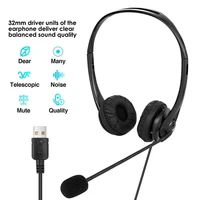chatting network teaching video conferencing usb wired headset pc computer laptop headphone with noise cancelling microphone