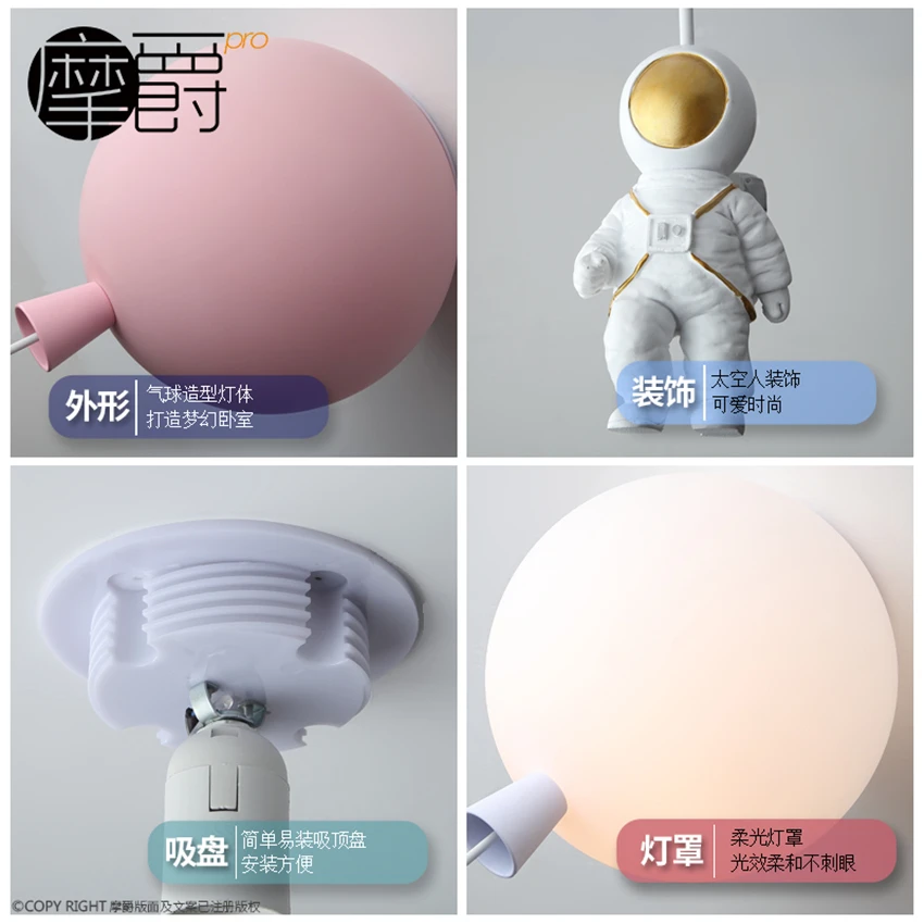 Скандинавские потолочные светильники с воздушными шарами для детской комнаты