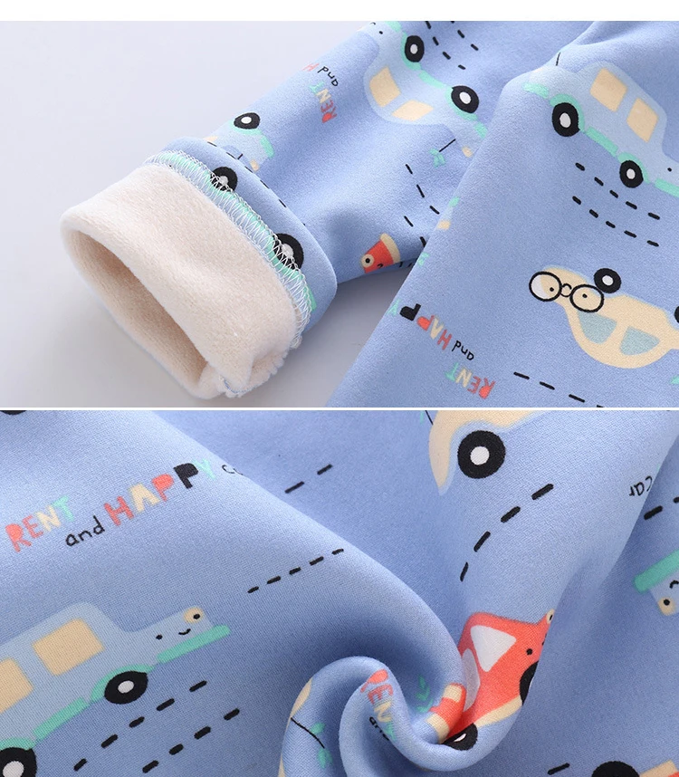

Toddler kids Winter clothing sets for baby boys girls warm fleece pyjamas children Dinosaur thicken pajamas Thermal Sleepwear