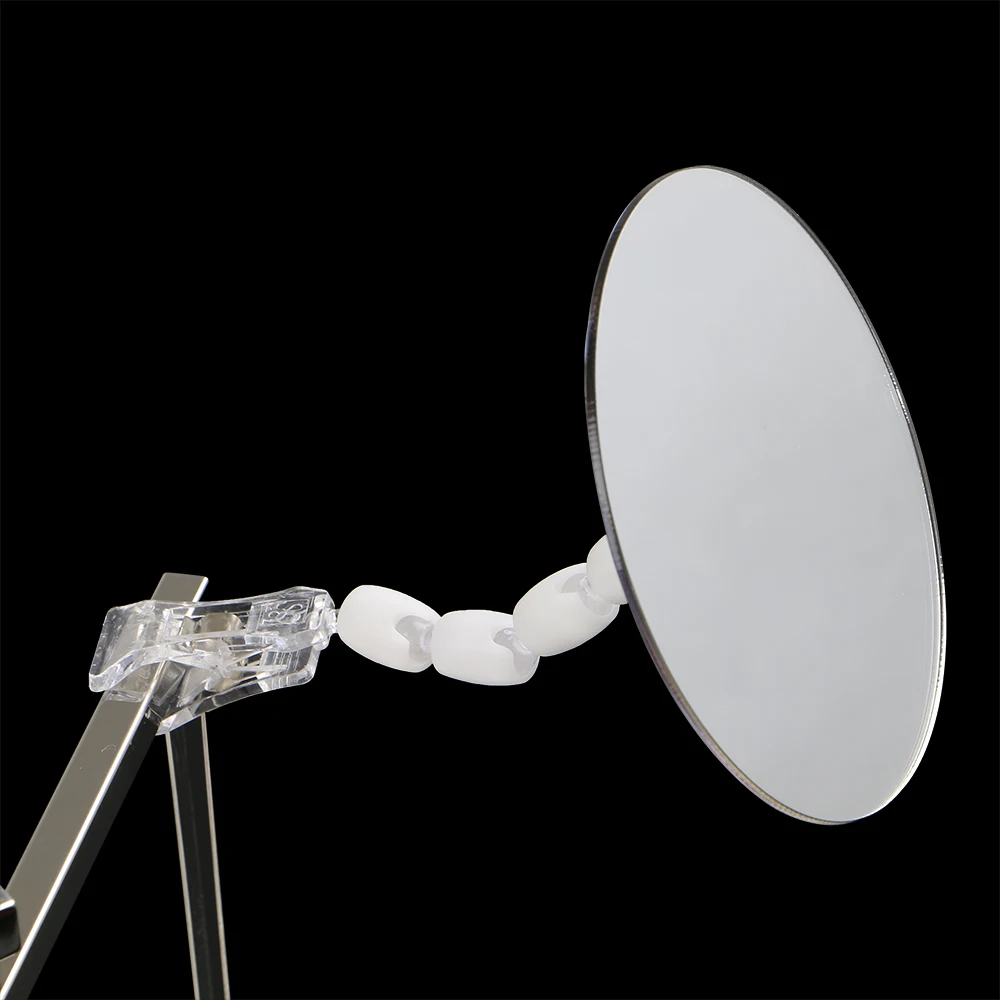 

Cosmetic Store Shelf Mount Plastic Acrylic Clip On Shelves Edges Swivel Mirrors