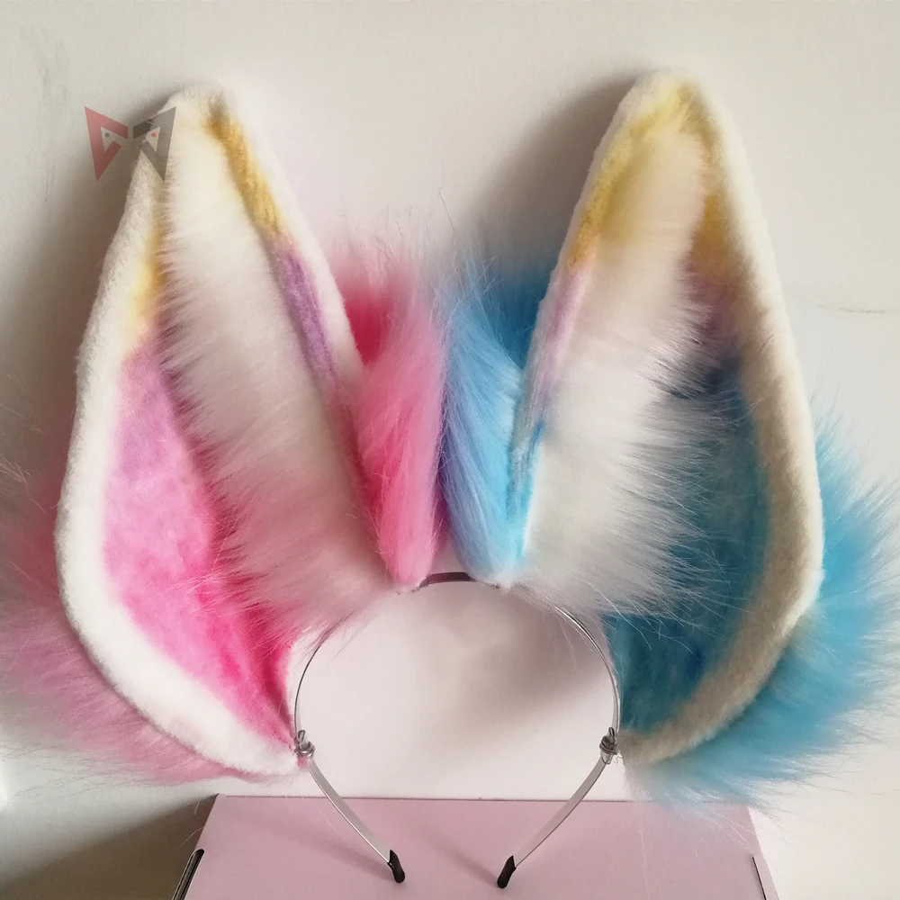 Обруч для волос MMGG с волчьими и лисьими ушками большого размера |