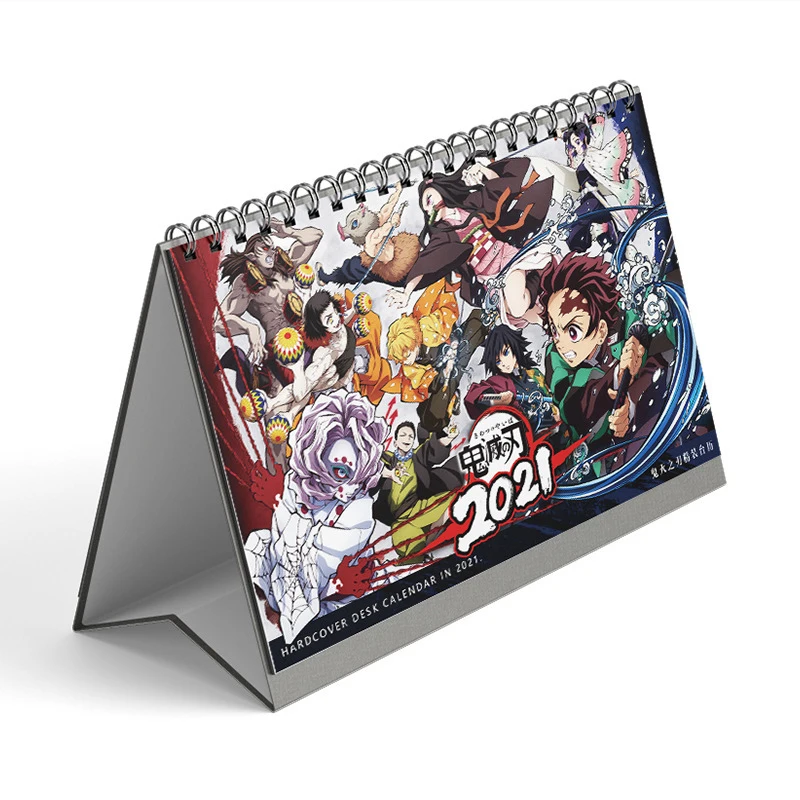 

2021 Anime Demon Slayer Kimetsu No Yaiba Desk Calendar Kamado Tanjirou Cartoon Figure Desk Calendars Daily Schedule Planner