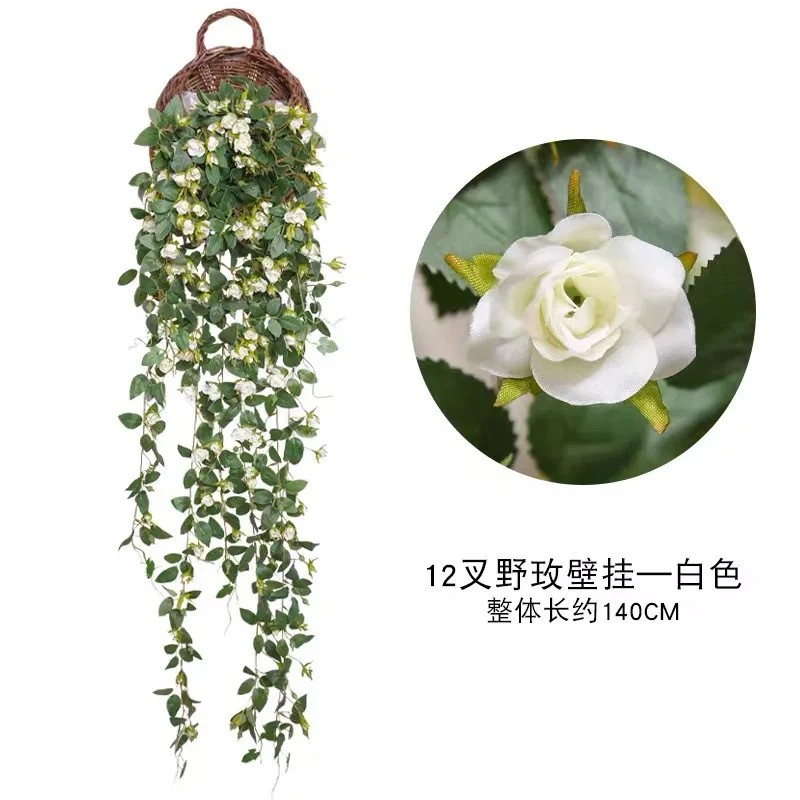 New 12 fork simulation rose rattan wedding wall decoration fake flower hotel welcome party | Дом и сад