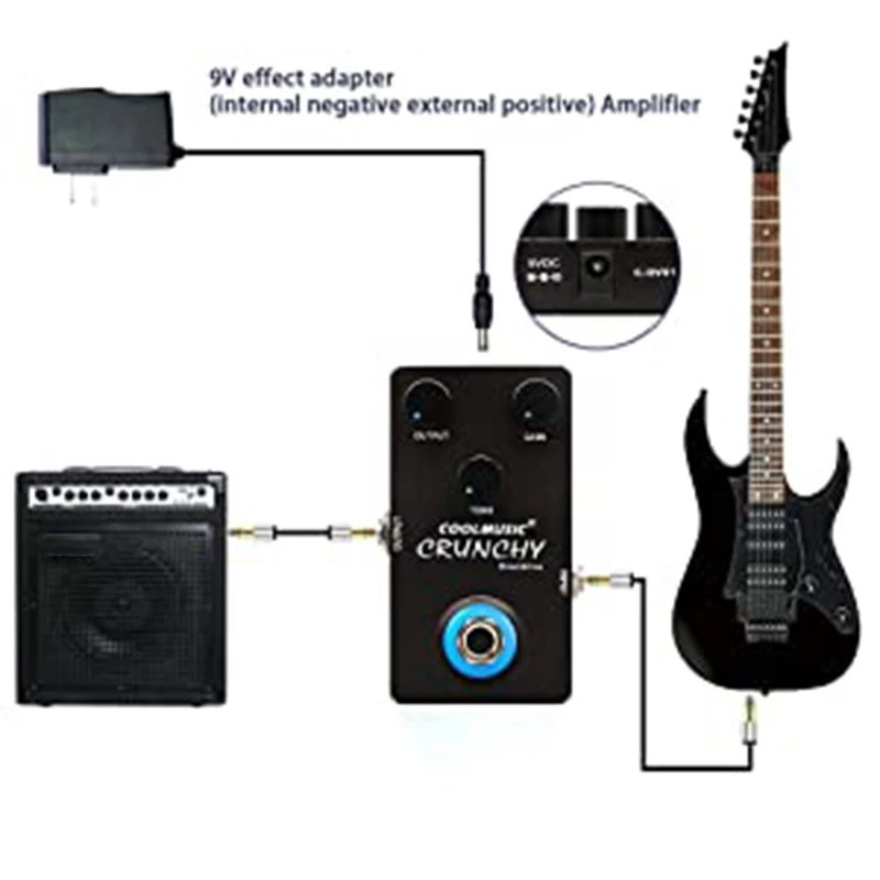 

COOLMUSIC Electric Guitar Analog Overdrive Distortion Bass Guitar Effect Pedal True Bypass Aluminum Alloy Shell