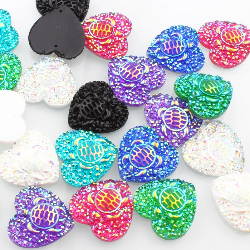 Бусины Taidian Work в форме сердца Натуральный Кабошон из смолы 25 мм Серьга Ремесло