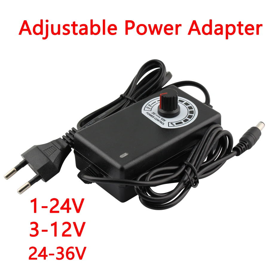 

AC DC Adapter 1-24V 3-12V 24-36V 2A 220V Universal Power Supply Adjustable for Led Strip Lights EU US Plug