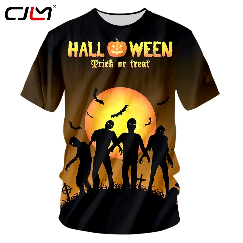 

CJLM Мода Хэллоуин человек Луна зомби летняя уличная футболка одежда Лидер продаж оптовая продажа футболка с круглым вырезом 6XL мужская одежд...