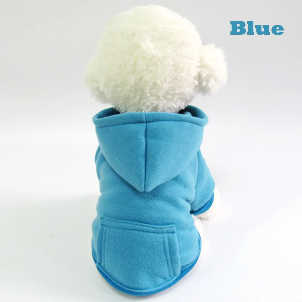 Blue Одежда для маленьких собак с карманом для собак, зимняя теплая одежда, жакеты для собак, одежда для щенков, куртка, Одежда для питомцев, собачий худи CL0013 - Цвет: Blue