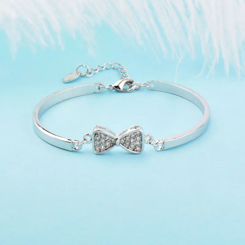 Просвет очаровательные кубического циркония бантом браслеты для женщин с розой