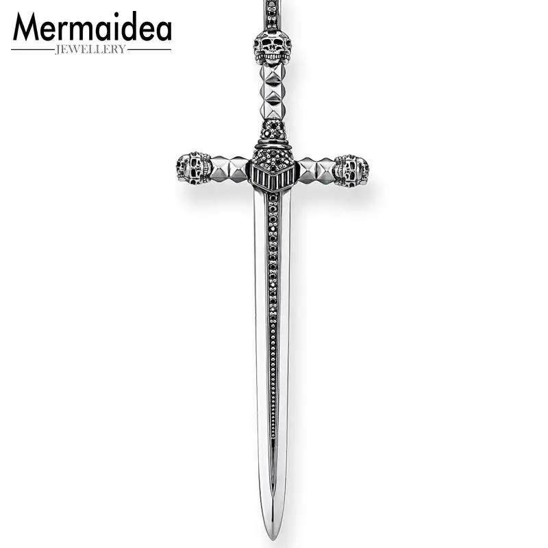 Кулон с черепом и мечом новинка 2020 модные ювелирные изделия стильная бижутерия
