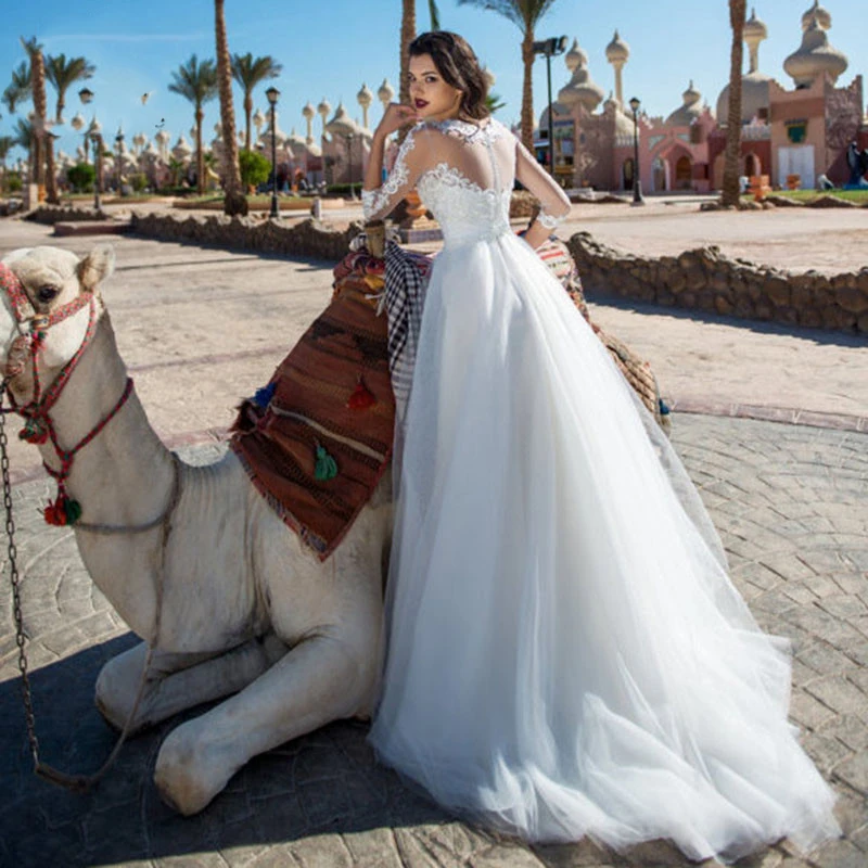 

BAZIIINGAAA Simple Wedding Dress Lace Little Beading Strapless Dress Luxury Wedding Gowns Bridal Can Be Washed Bride Dresses