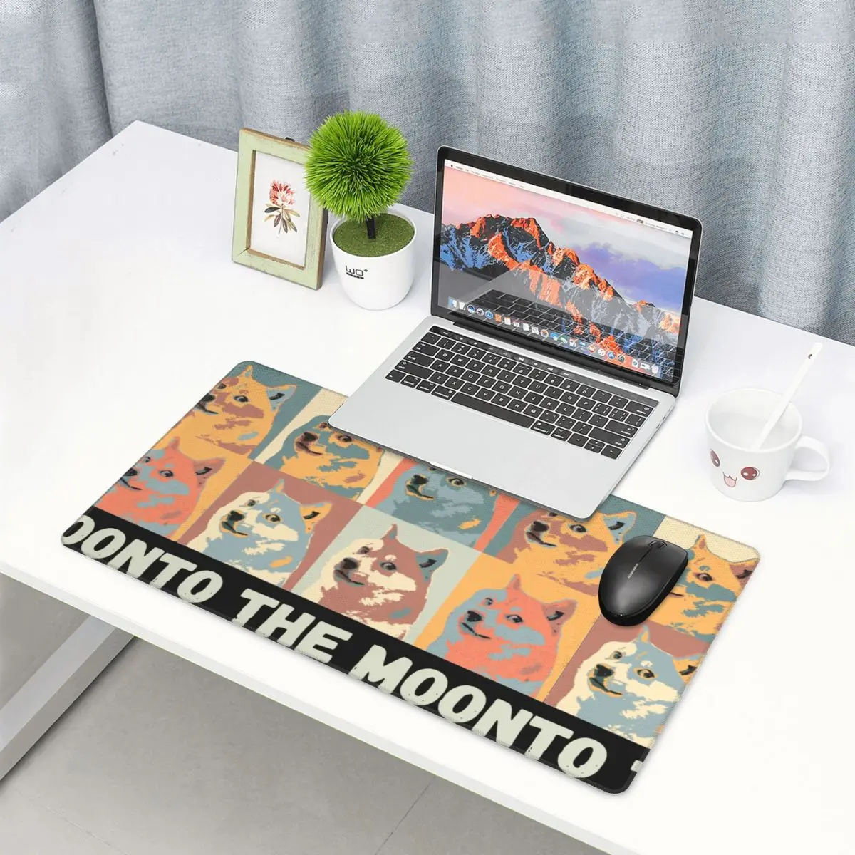 

Dogecoin To The Moon Keyboard Desk Mat Mousepad Crypto Bitcoin 90x40cm Laptop Rubber Computer Mouse pad