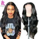 RESHINE Peruvian Body Wave Wig 4x4 Lace Closure Human Hair Wig180% 4x4x1 Body Wave Lace Frontal Wig With Baby Hair For Women