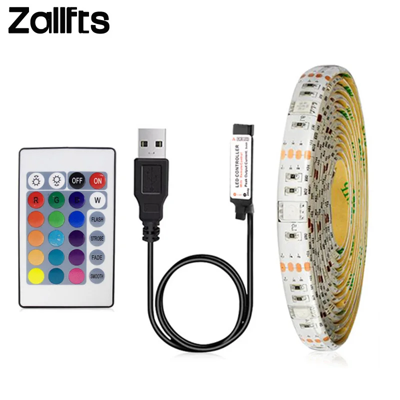 5 V RGB Светодиодные ленты USB светильник ТВ Подсветка 3528 для детей от 1 года до лет м