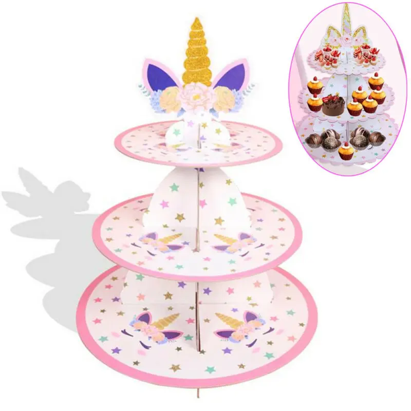 Одноразовые 3 яруса кружевных Бумага подставка для свадебного торта днем Чай