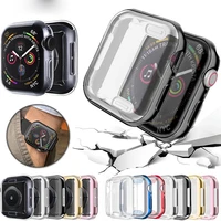 360 slim watch cover for apple watch case 6 se 5 4 3 2 1 42mm 38mm soft clear tpu screen protector for iwatch 4 3 44mm 40mm