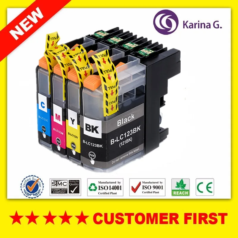 Для LC123 LC121 Совместимый картридж для Brother MFC J4410DW/MFC J4510DW/MFC J4610DW/MFC J4710DW/MFC J2510|ink