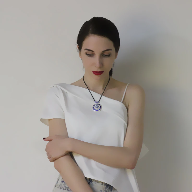 Bastiee Custom Necklace Pendant 999 Sterling Silver Cloisonne Enamel Jewelry Women Personalized Pendants Hmong Handmade