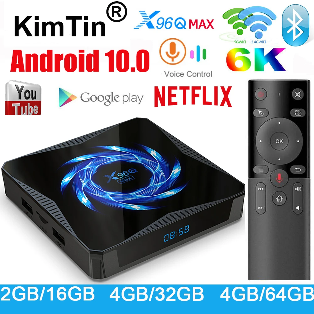 ТВ-приставка X96Q MAX Android 10 0 Allwinner H616 4 + 32 ГБ 2 4G 5G Wi-Fi Bluetooth 4K медиаплеер 64G | Электроника