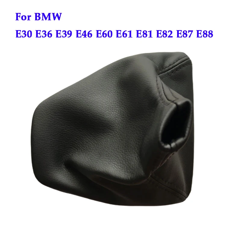 

Car Gear Shift Knobs For BMW E30 E36 E39 E46 E60 E61 E81 E82 E87 E88 Stick Manual Shifter Boot Black Leather Boot Accessories