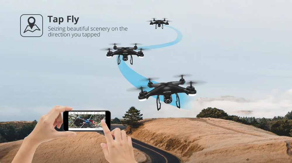 Holy Stone HS120D gps Дрон FPV с HD камерой 1080p Wifi RC дроны селфи следуем за мной Квадрокоптер gps ГЛОНАСС Квадрокоптер 300 м