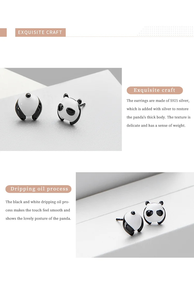 Thaya Lucky Cute Panda серьги-клипс Серебро 925 дизайн история ювелирных изделий для женщин элегантный подарок