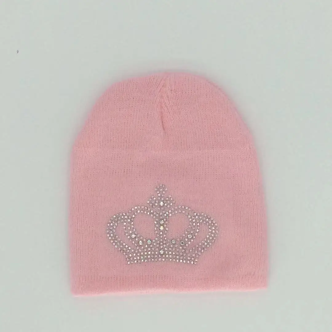 Детская Зимняя шерстяная шапка с короной Вязаная Шапка бини для девочек и
