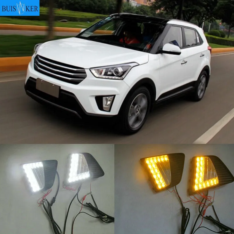 Для Hyundai ix25 Creta 2014 2015 2016 вождения DRL дневные ходовые огни светильник