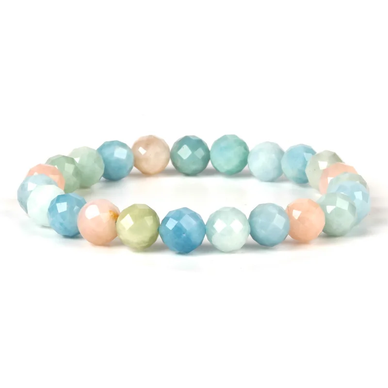 

Linxiang Natural 6/8/10mm diamond cut Morgan stone bracelet, male and female fashion energy Charm Bracelet Jewelry Gifts