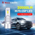 Светодиодные фары H4, 9005 лм, ближний свет, дальний свет, H7, H1, H8, HB3, HB4, 9006, 6000, H11, H9, чип CSP, безвентиляторный, Размер 1:1, Plug  Play, K