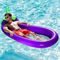 pvc floating row swimming pool inflatable foldable summer beach sports toys with net eggplant water float bed lounger chair