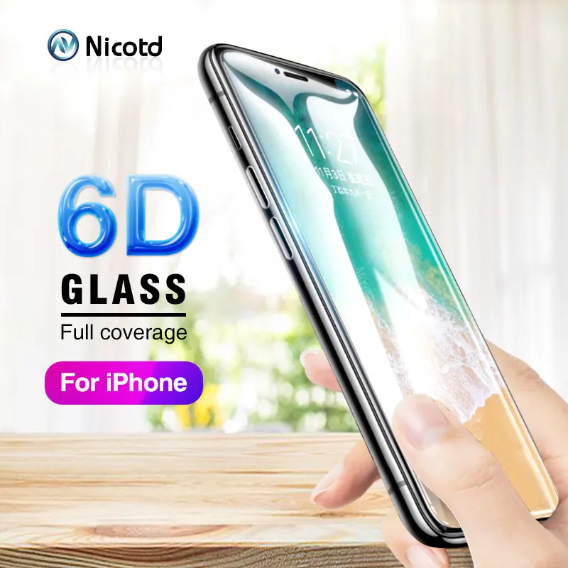 6D 360 Полное покрытие краев закаленное стекло для iphone 8 Plus X 10 Защитная пленка